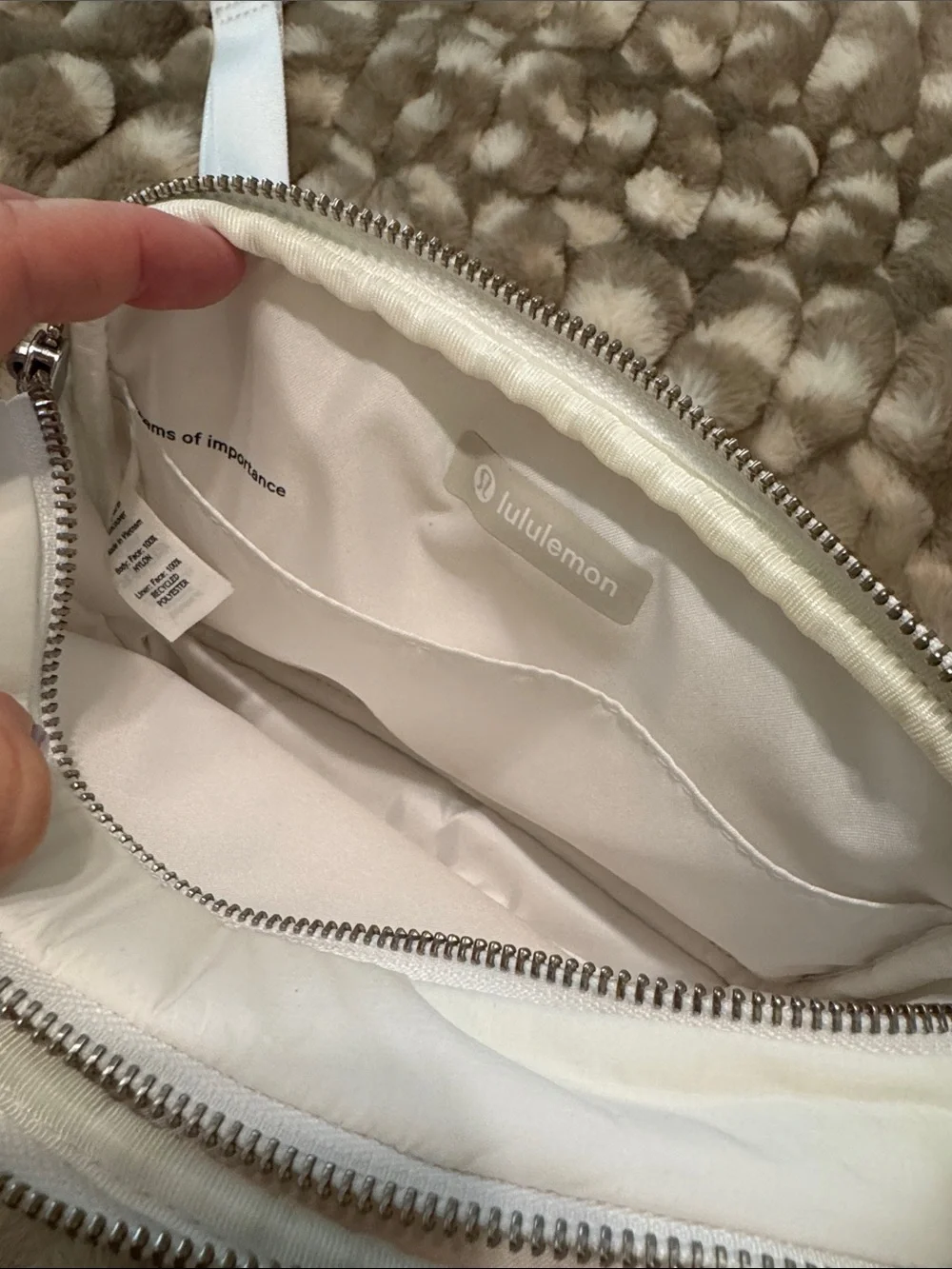 lululemon athletica White Quilted Camera Crossbody